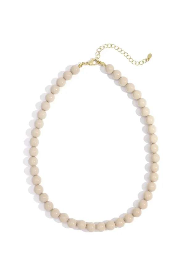 Kralen ketting licht bruin