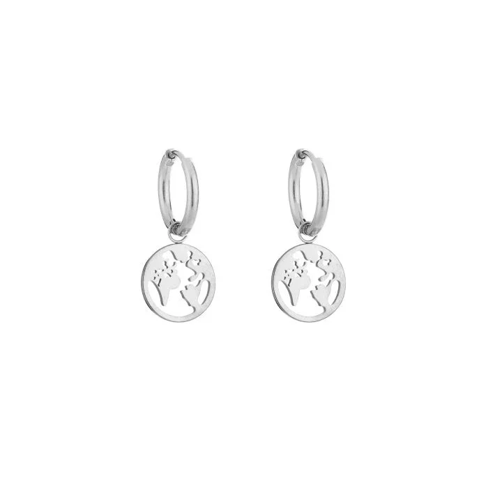 Oorbellen wereld zilver