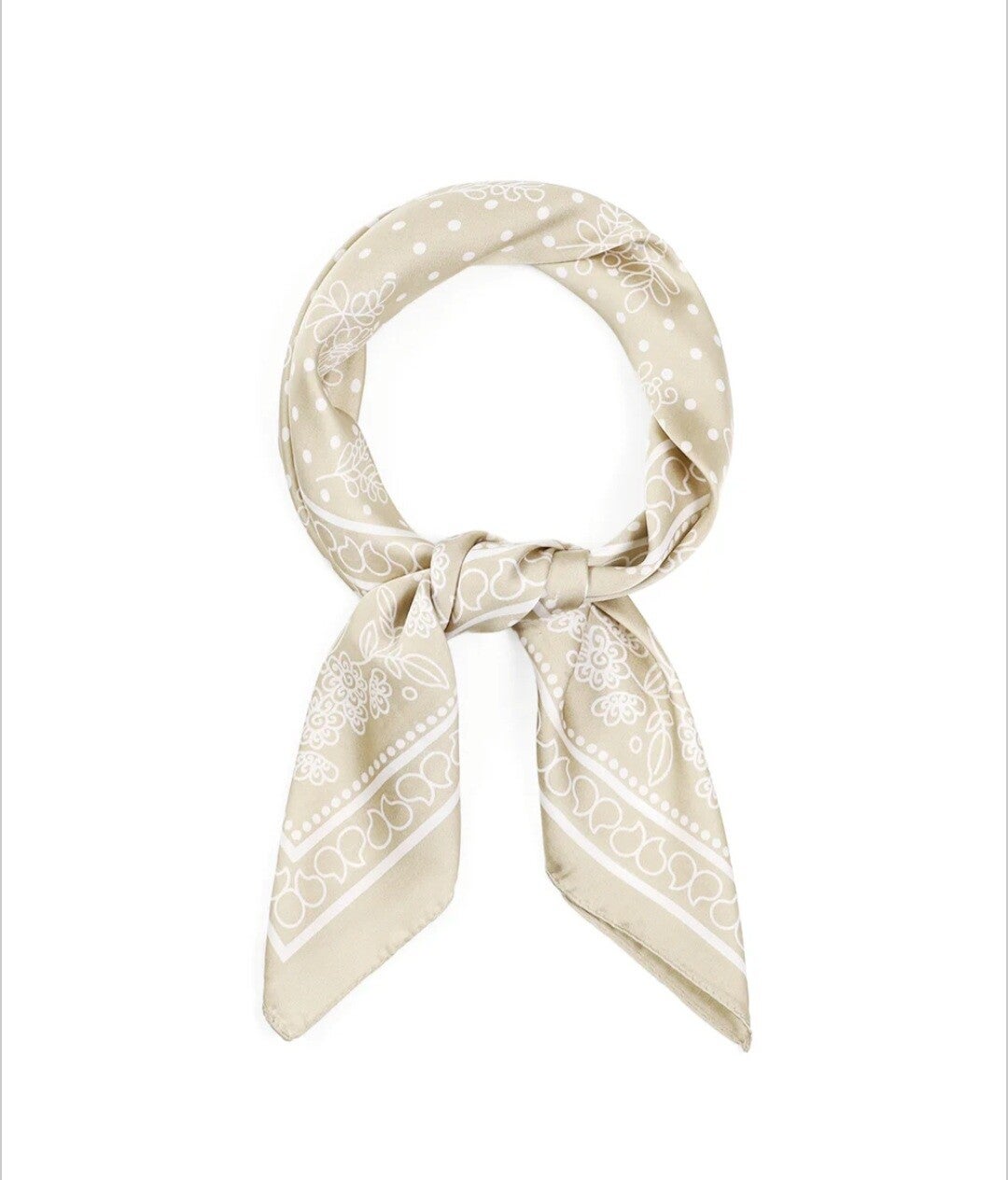 Kort sjaaltje beige wit