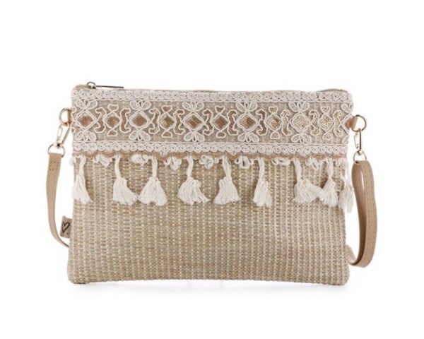 Crossbody tasje met kwastjes