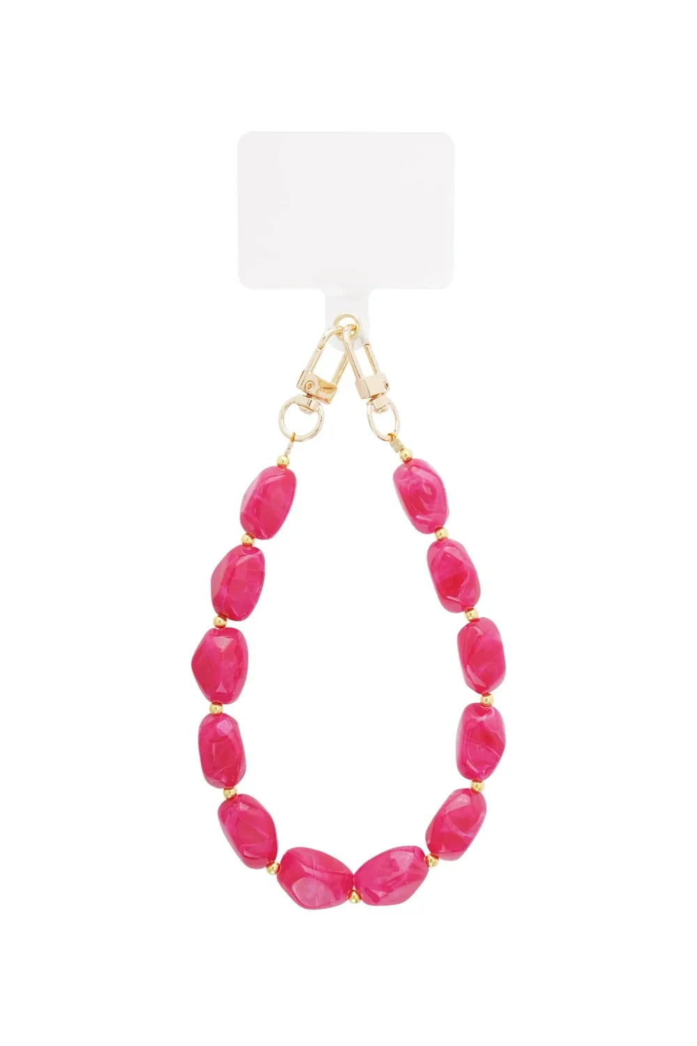 Telefoonkoord kralen fuchsia