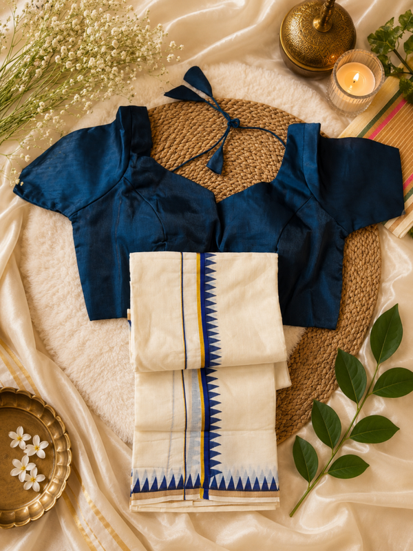 Set mundu with blouse combo