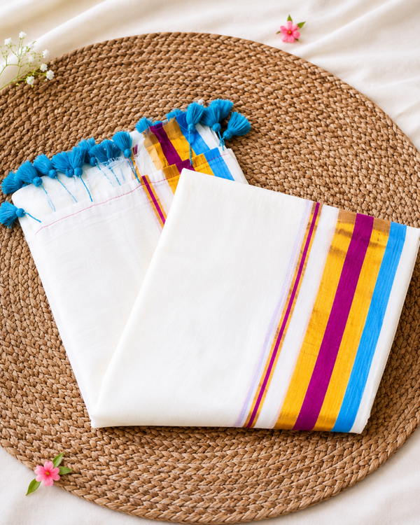 Mul cotton Saree with kanchi border