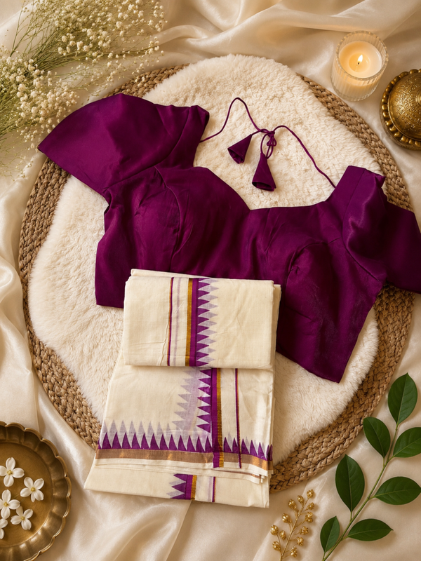 Set mundu Blouse combo