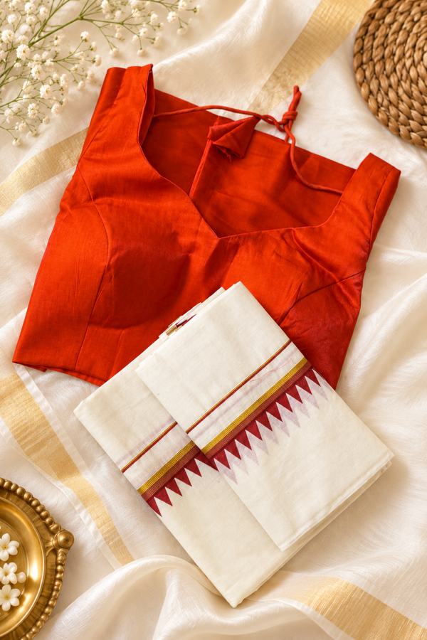 Set mundu blouse combo