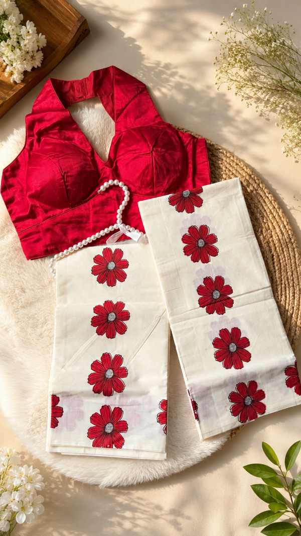 Set Mundu and blouse combo