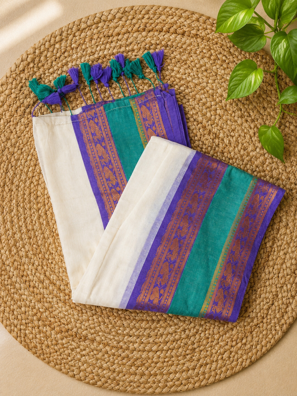 Mul cotton saree with kanchi border