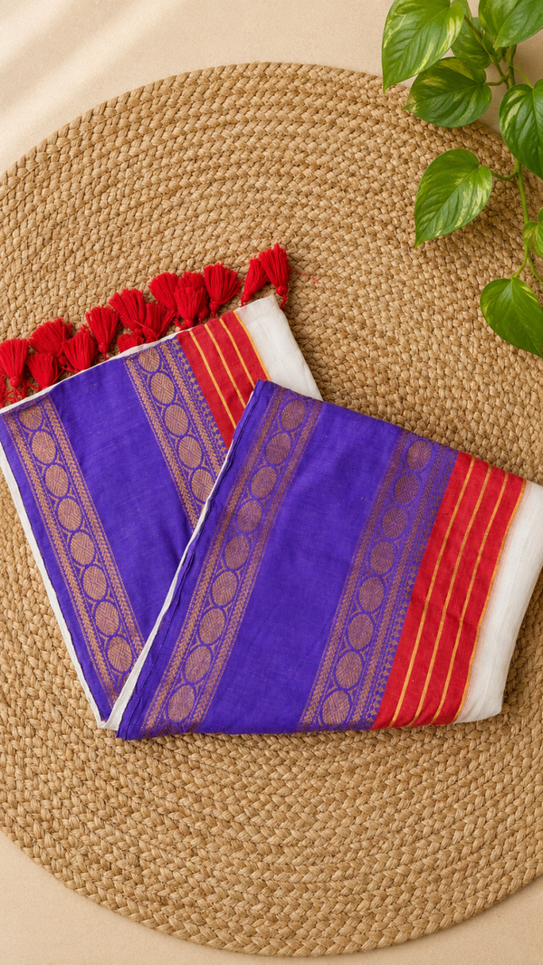 Mul cotton saree with kanchi border