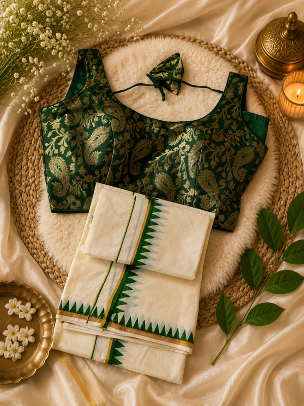 Set mundu and blouse combo