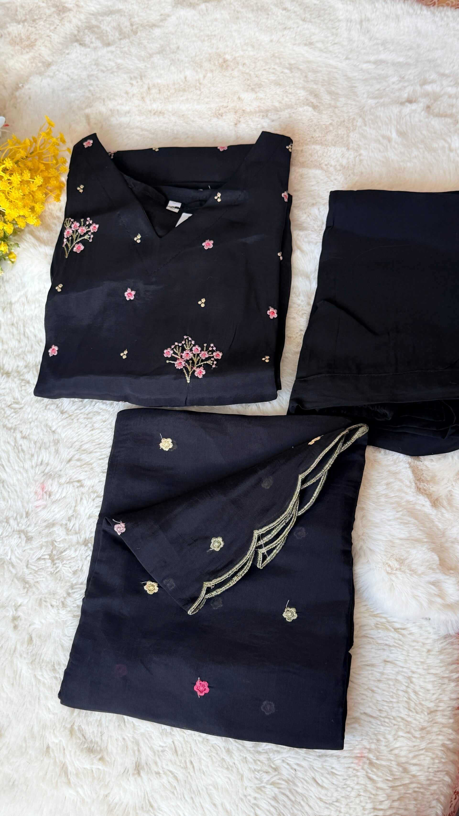 Mul chanderi kurti set