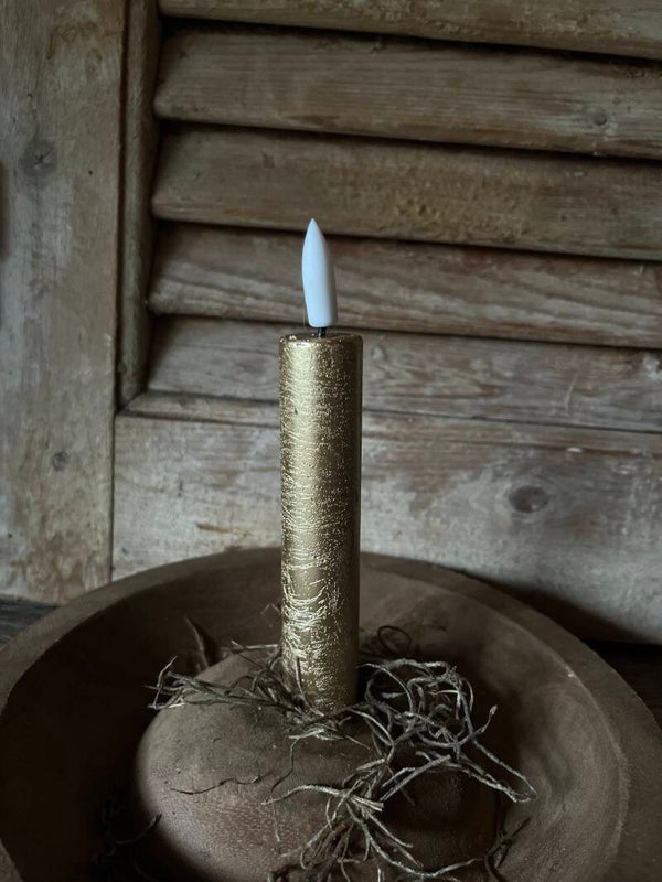 Led Dinerkaarsen Goud Kort