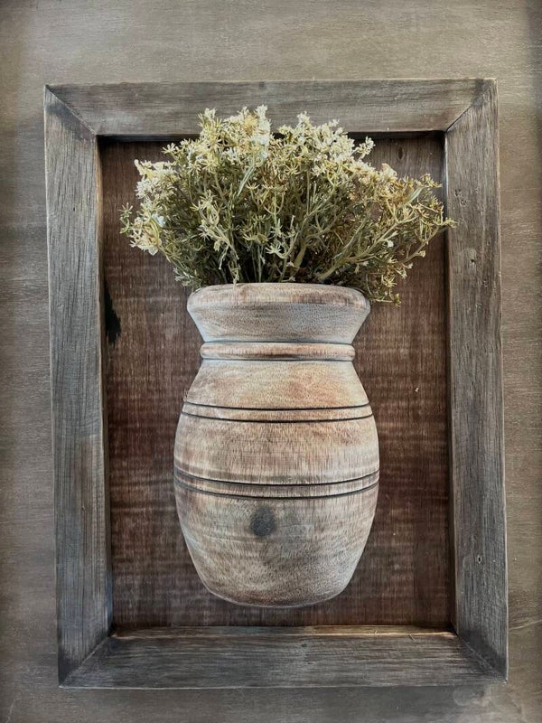 Houten Lijst Met Pot Antiek Bruin