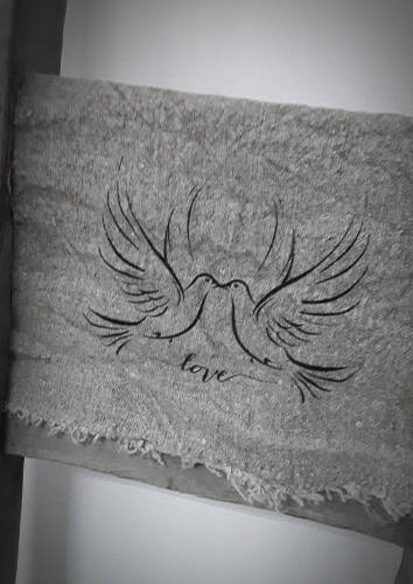 Shabby Doek "Love Duiven"