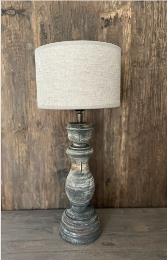 Lampenvoet Grey Washed Rond