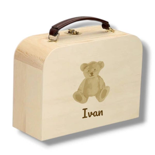 Houten Koffer // Teddy Bear