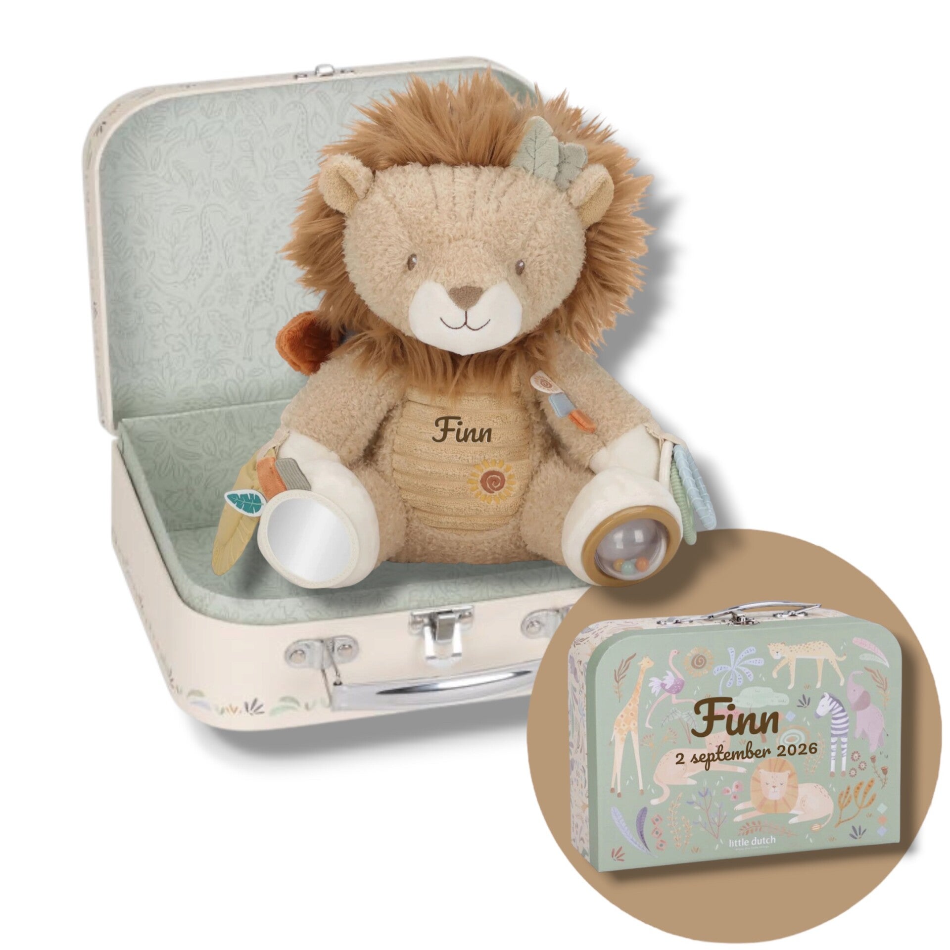 Little Dutch Cadeaupakket // Safari Activiteitenknuffel + Koffer (M)