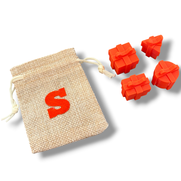 Cadeautjes 4 stuks + zakje // Oranje