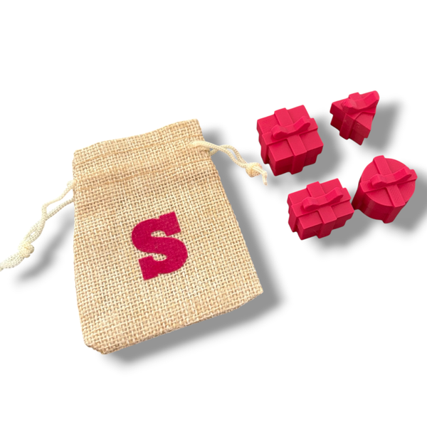 Cadeautjes 4 stuks + zakje // Roze