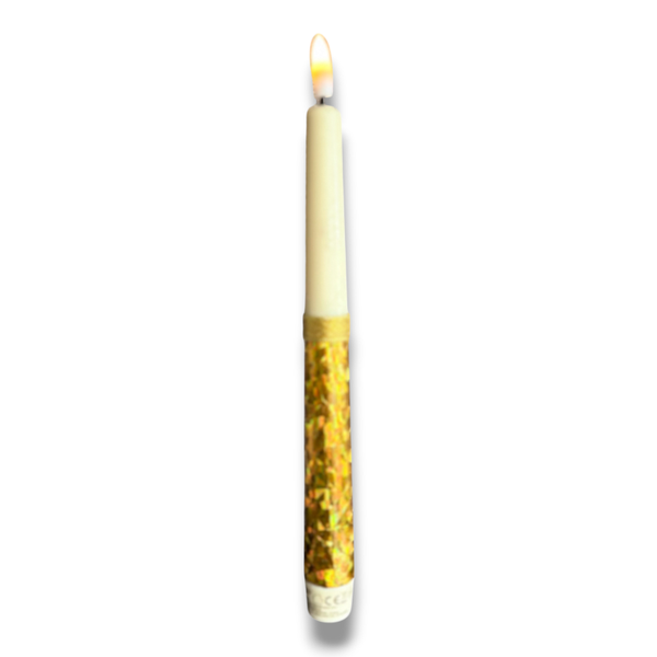 LED Diner Kaars // Holografisch - Goud