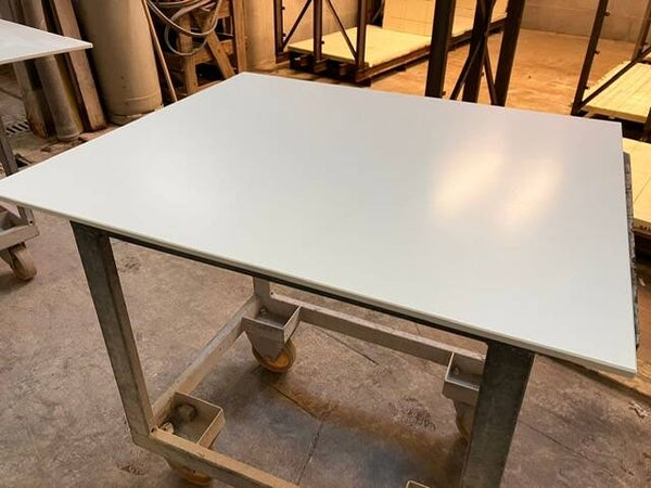 Tafelblad in composiet, kleur Bianco Extreme