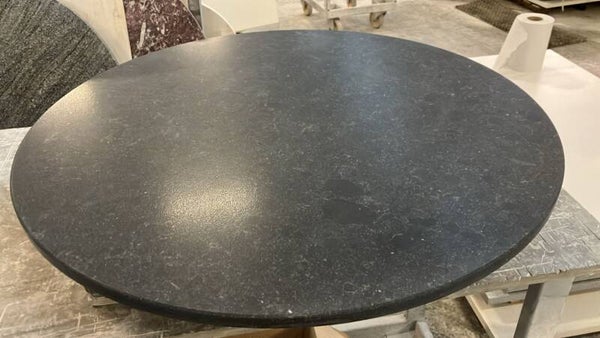 Rond tafelblad in composiet, kleur Belgian Blue (imitatie blauwe steen)