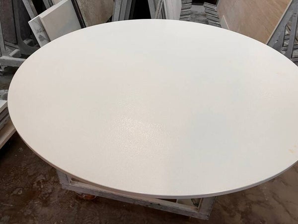 Rond tafelblad in composiet, kleur Pure White