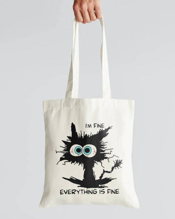 Canvas tas 'Crazy Cat'
