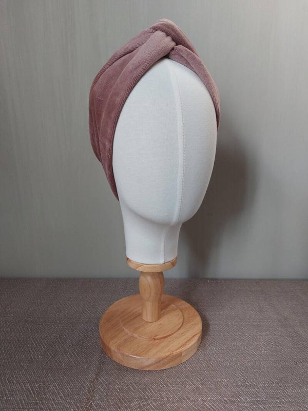 Haarband velours badstof mauve