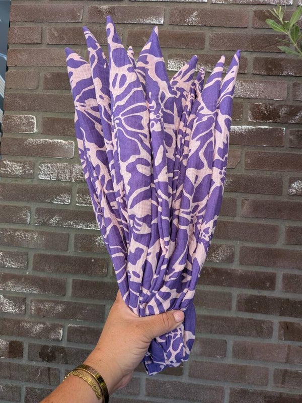 Mousseline purple/pink haarband