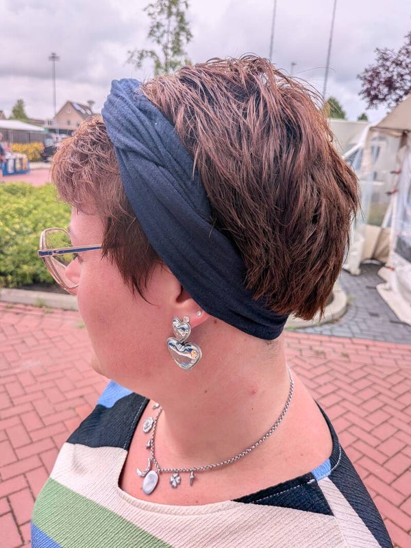 Haarband mousseline marineblauw