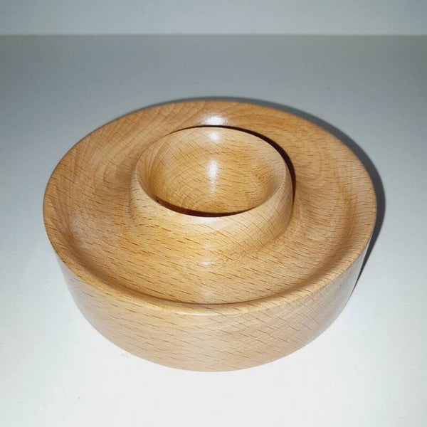 Coquetiers assiette en bois