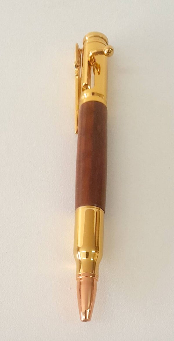 Stylo bille à thème doré ou chromé