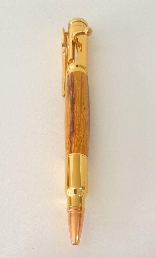Stylo bille à thème doré ou chromé
