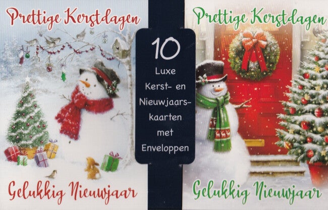 10 luxe kerst/nieuwjaars kaarten met enveloppen