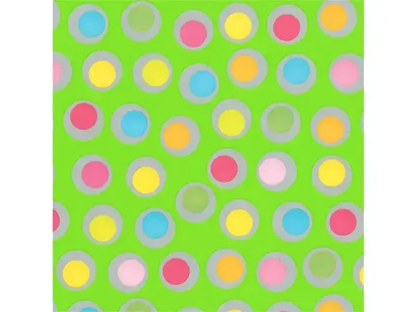 Cadeaupapier met Vrolijke Stippen - groen/gekleurd