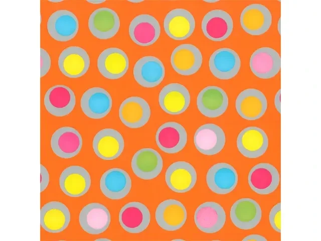 Cadeaupapier met Vrolijke Stippen - oranje/gekleurd