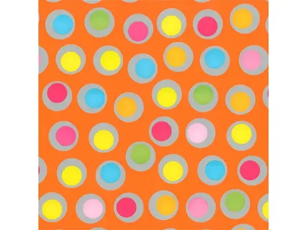 Cadeaupapier met Vrolijke Stippen - oranje/gekleurd