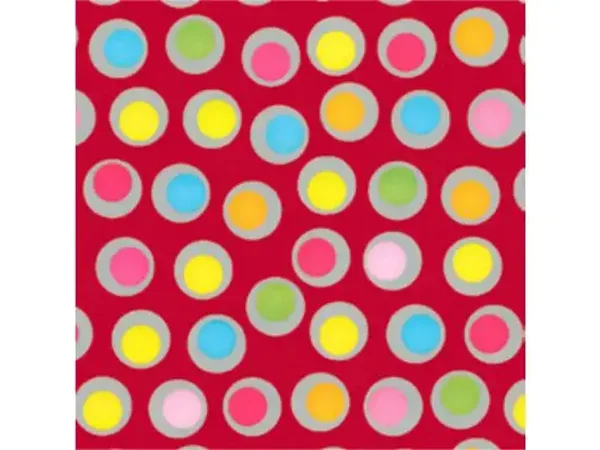 Cadeaupapier met Vrolijke Stippen - rood/gekleurd