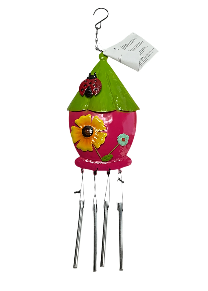 Decoratieve Windgong – Huisje met lieveheersbeestje & Bloemen