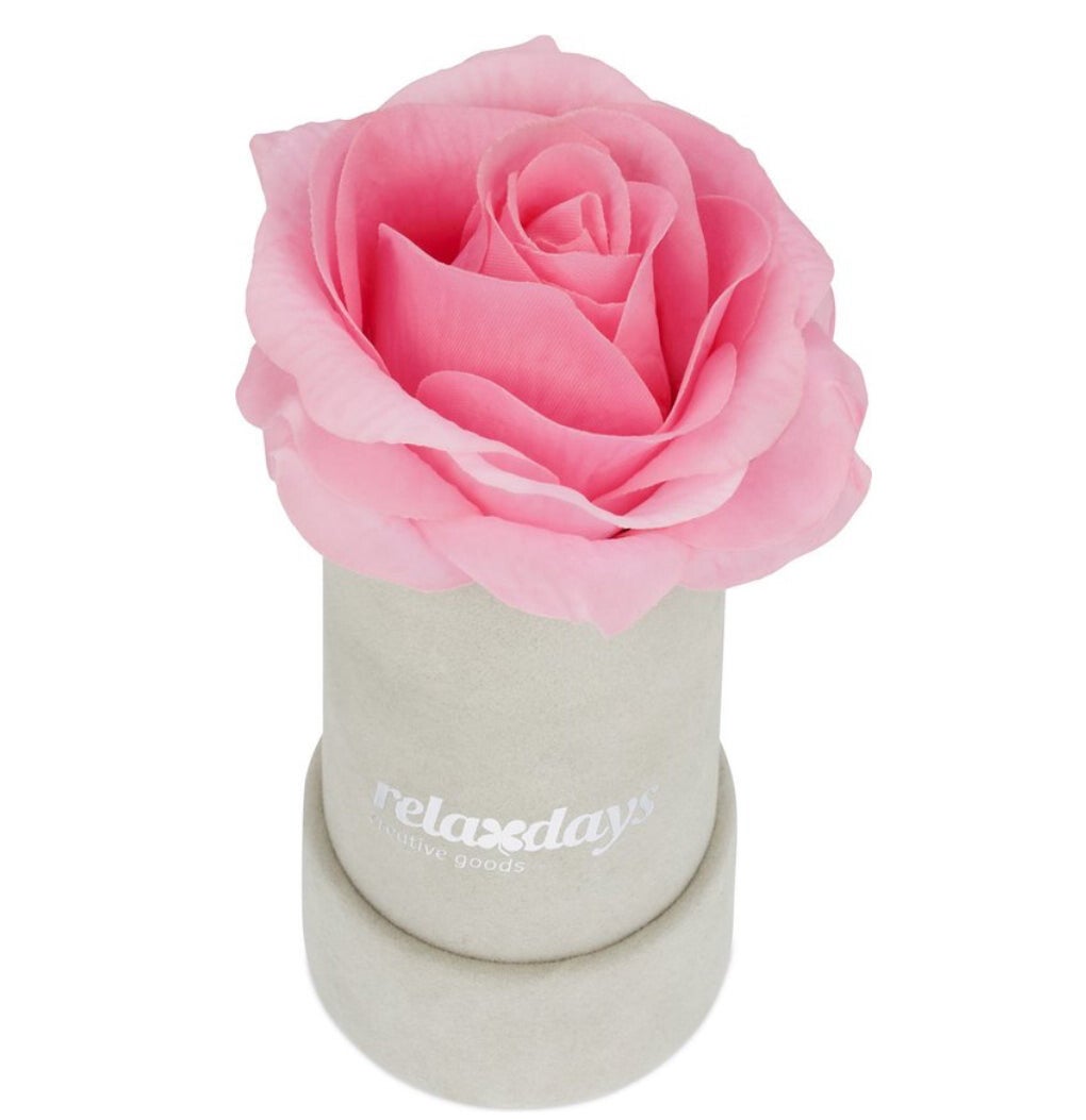 Rozenbox met 1 roze kunstroos
