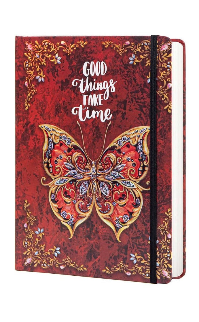 Luxe Notebook – ‘Good Things Take Time’ vlinder