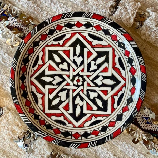 Fes dinerbord zwart/rood