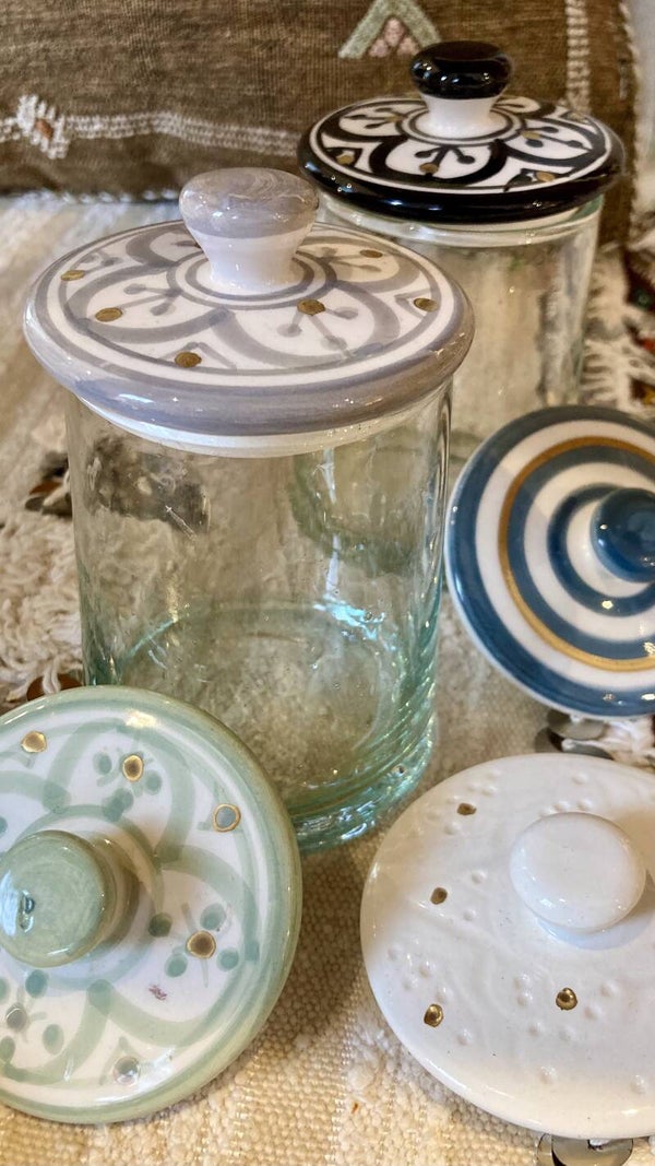 Chabi Chic glazen potje middel diverse kleuren