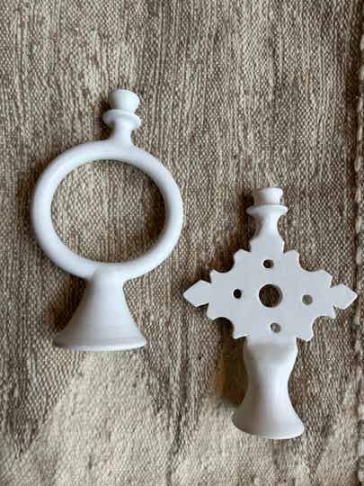 Chabi Chic kandelaar wit rond