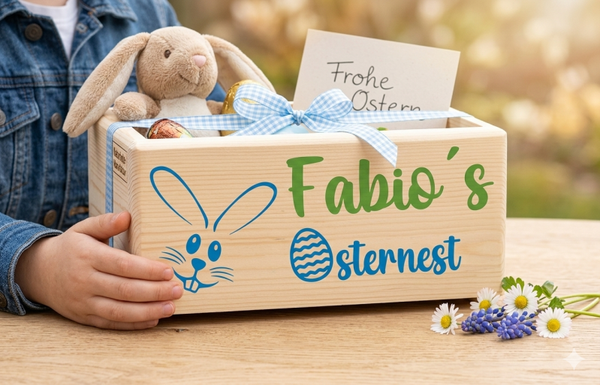 Osternest personalisiert aus Holz 20cmx30cm