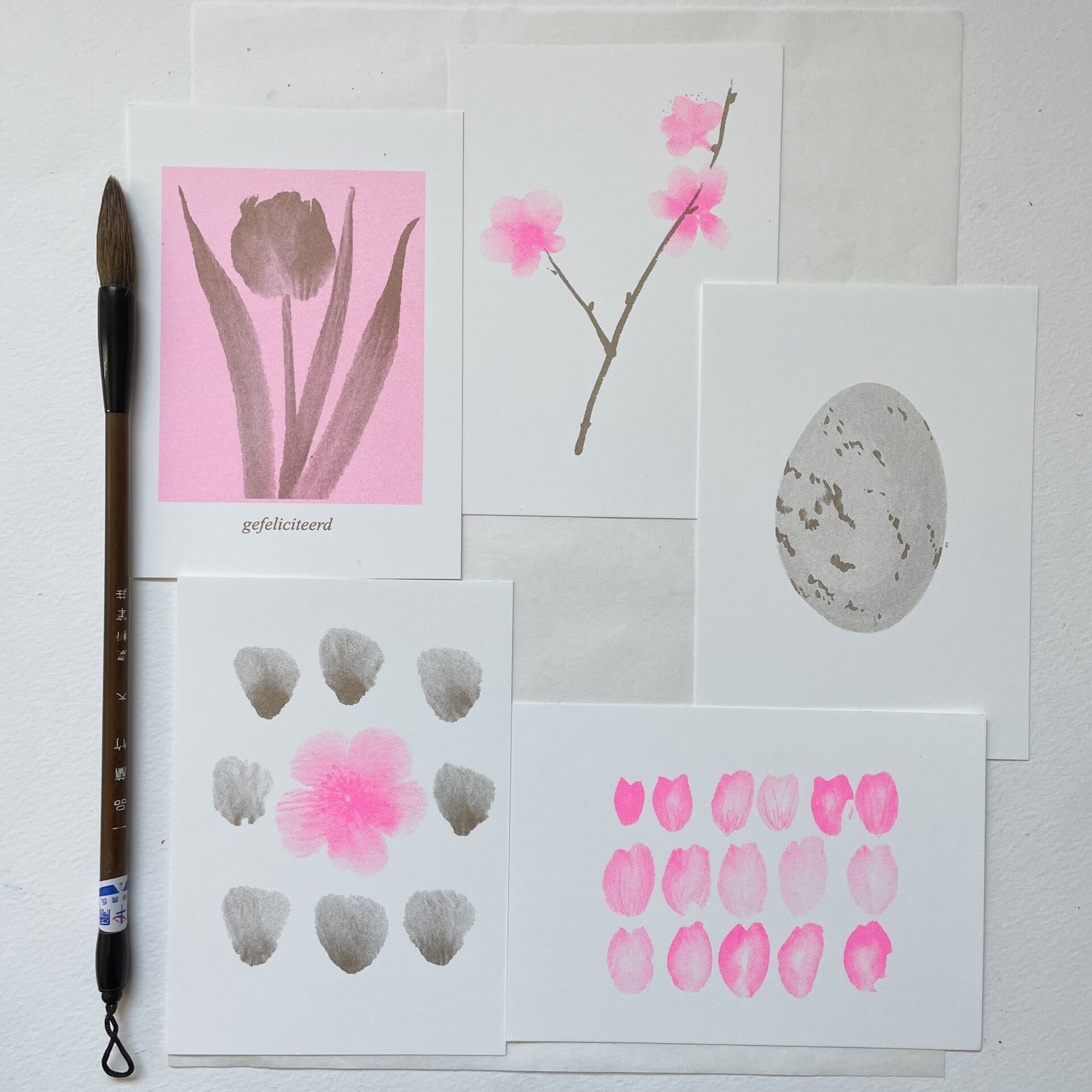 Riso print kaarten 'Spring'