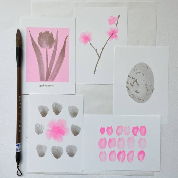 Riso print kaarten 'Spring'