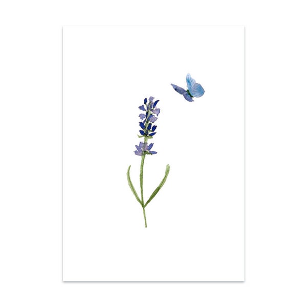 Lavendel met vlinder kaart