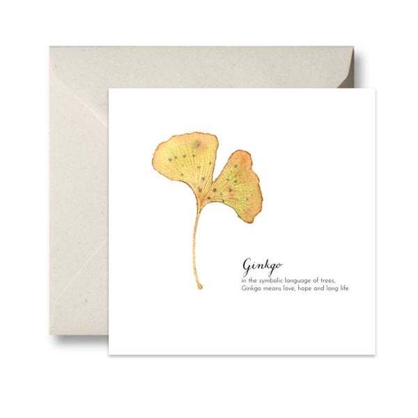 Ginkgo met tekst dubbele kaart