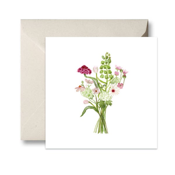 Een lenteboeket dubbele kaart
